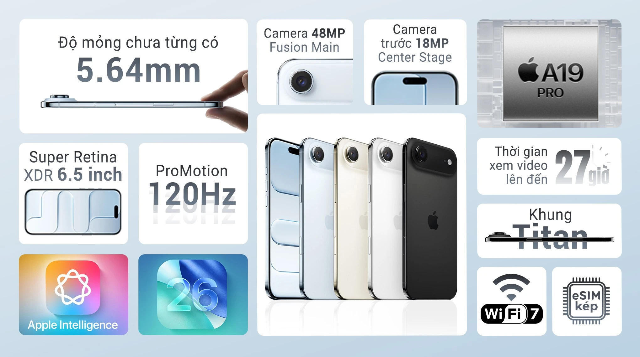 Tính năng nổi bật của iPhone Air 256GB Cũ (LikeNew)