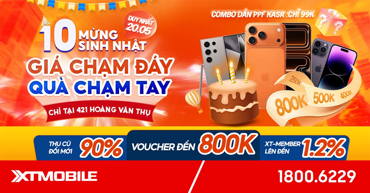 Duy nhất 20/05: Mừng sinh nhật 412 Hoàng Văn Thụ - Giảm đến 800K, voucher thu cũ 4 triệu đồng