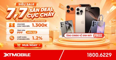 Siêu sale 7.7 - Săn deal cực cháy: Nhận voucher đến 1.300K tại XTmobile!