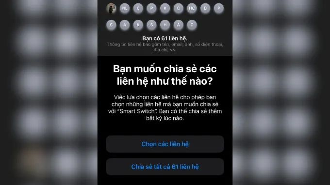 Chuyển danh bạ iPhone sang Samsung bằng Smart Switch