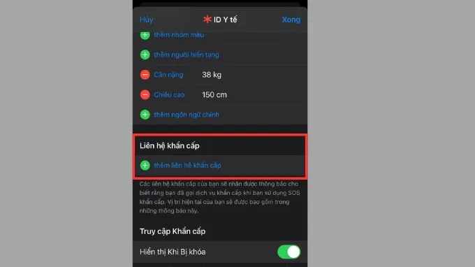 Thêm liên hệ vào cuộc gọi khẩn cấp trên iPhone