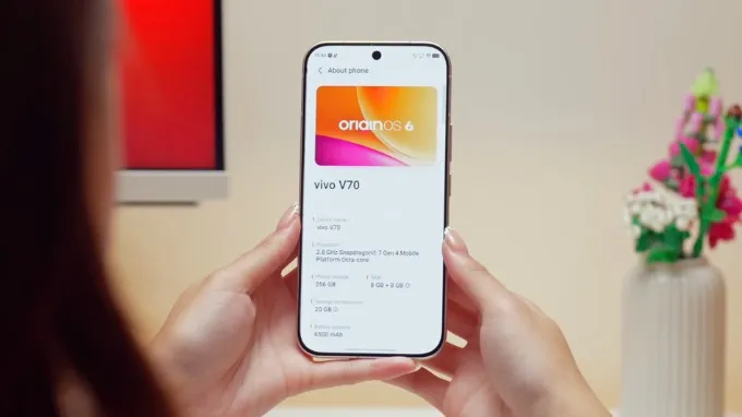 Vivo V70 5G chạy trên nền Android 16 với giao diện OriginOS 6