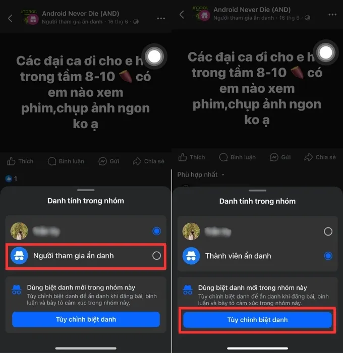 Cách bình luận bằng biệt danh trên Facebook