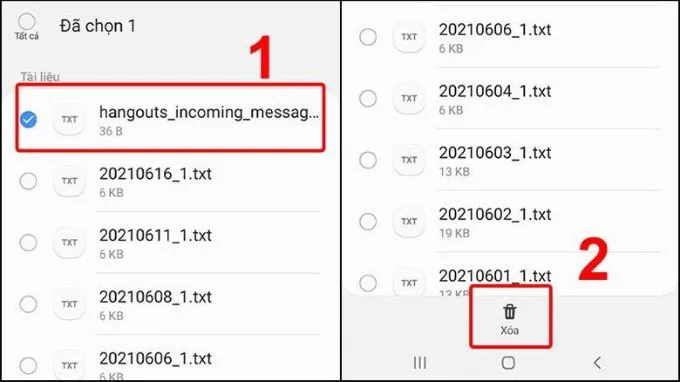 Xóa bớt file tài liệu để giải phóng bộ nhớ trên Samsung