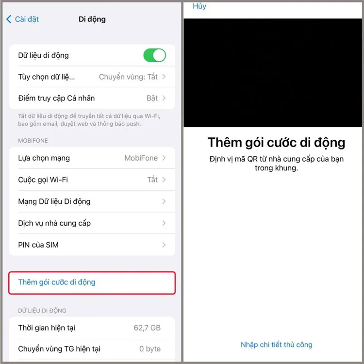 Chuyển SIM vật lý thành eSIM trên điện thoại iPhone 15 Pro Max