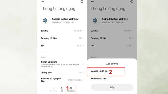Xóa bộ nhớ cache của ứng dụng để máy chạy mượt hơn