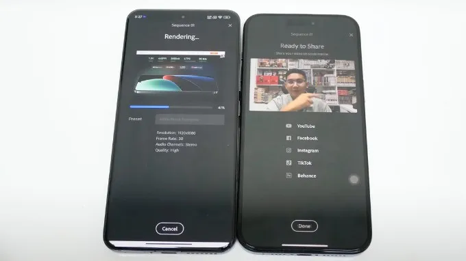 Tuy nhiên iPhone 15 Pro Max vẫn render video nhanh hơn Xiaomi 14 Pro