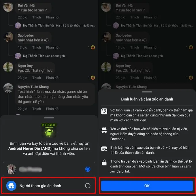 Hướng dẫn cách bình luận ẩn danh trên Facebook