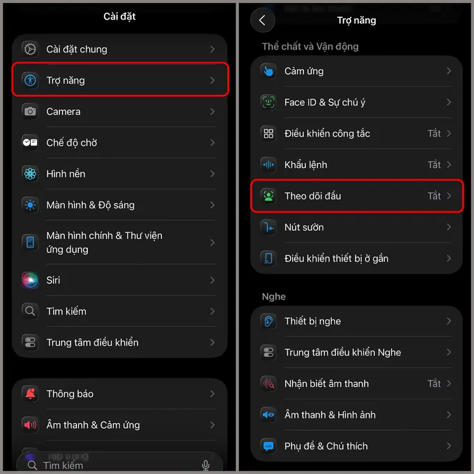 Mở ứng dụng Cài đặt và chọn Trợ năng
