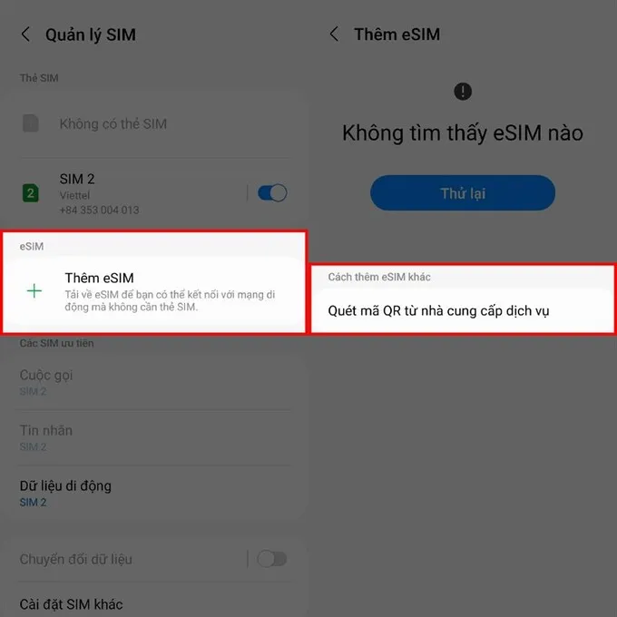 Vào cài đặt và chọn Quản lý SIM