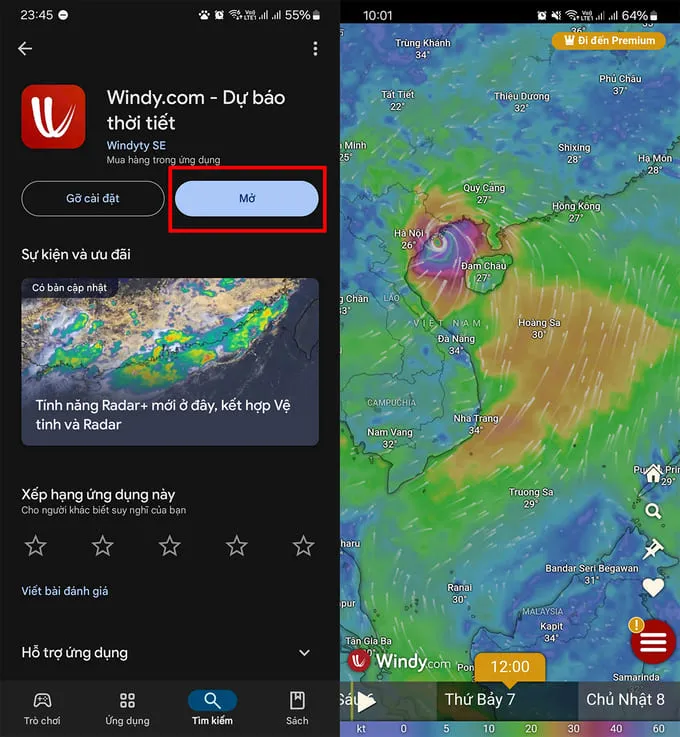 Cách theo dõi bão bằng ứng dụng Windy