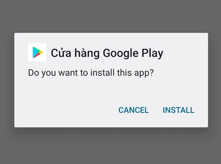 Dùng ứng dụng APK để cài Google Play
