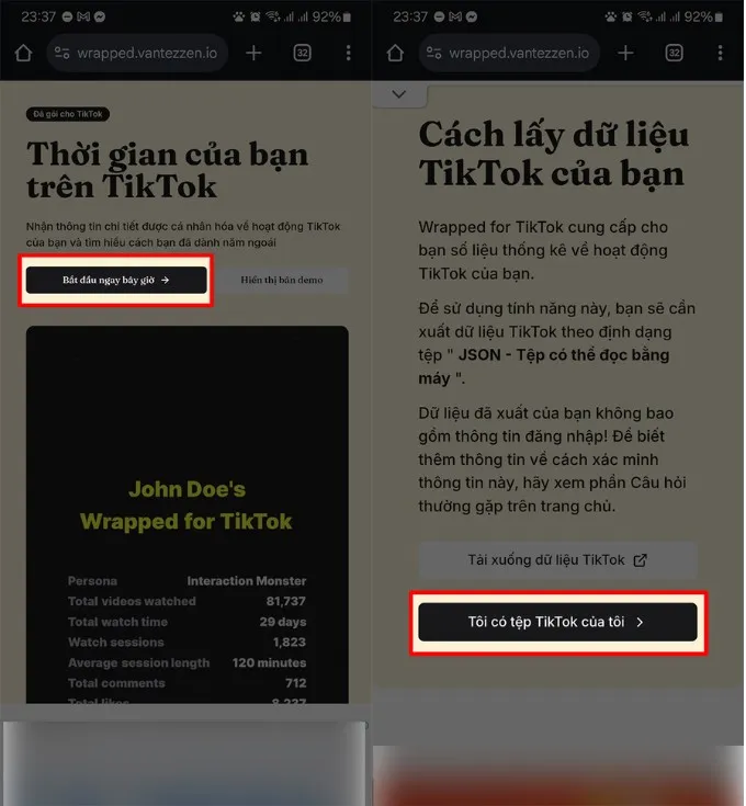 Các bước xem TikTok Wrapped 2024