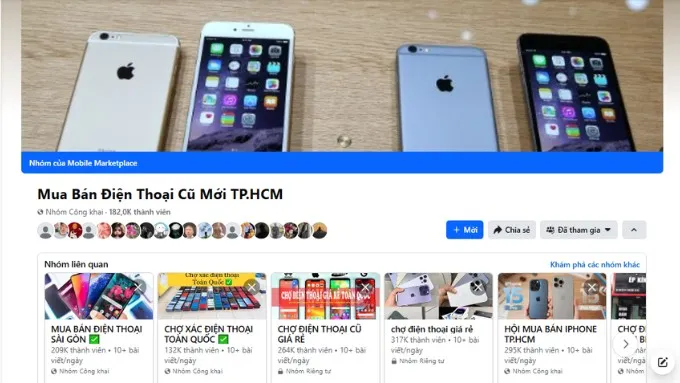 Bán điện thoại cũ trên hội nhóm Facebook, Zalo