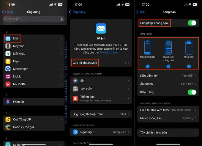 Không nhận được thông báo email có thể bắt nguồn từ việc cài đặt thông báo chưa được kích hoạt