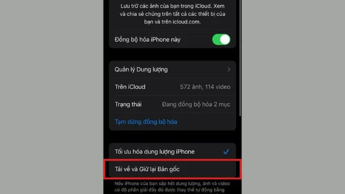 Tải ảnh từ iCloud về iPhone