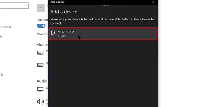 Chọn tai nghe Bluetooth của bạn để ghép nối