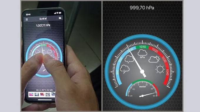 Ứng dụng đo cảm biến áp suất trên iPhone