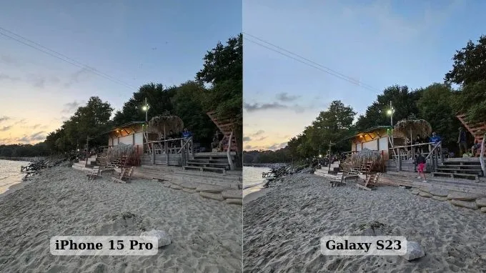 So sánh camera góc siêu rộng Samsung S23 và iPhone 15 Pro