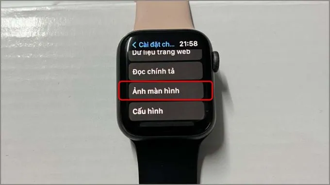 Chọn tiếp vào mục Ảnh màn hình