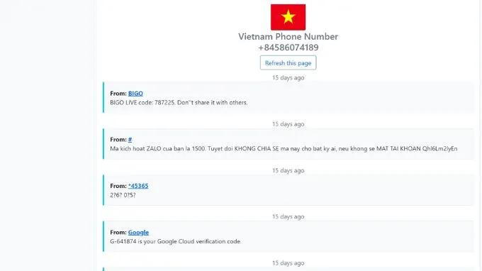 Tạo số điện thoại ảo bằng website sms24