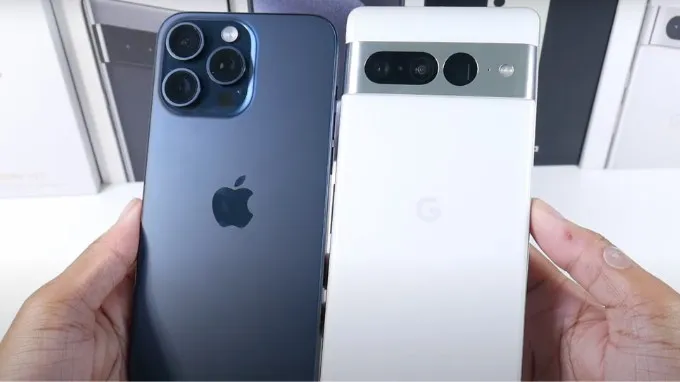Pin trên iPhone 15 Pro Max và Google Pixel 7 Pro