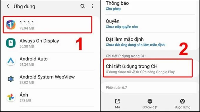 Xóa bộ nhớ đệm điện thoại Samsung bằng cách gỡ cài đặt cập nhật