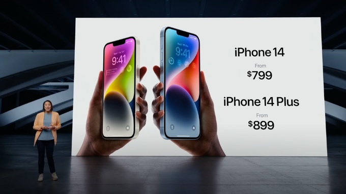 Giá bán khởi điểm của phiên bản iPhone 14 tiêu chuẩn