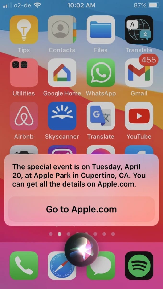 Thông tin về Apple event từng lộ diện sớm trên sever của siri