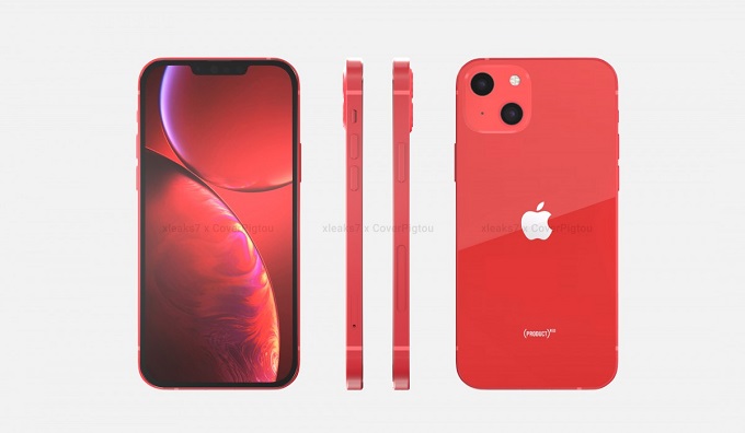 Hình ảnh render iPhone 13 màu đỏ Product RED