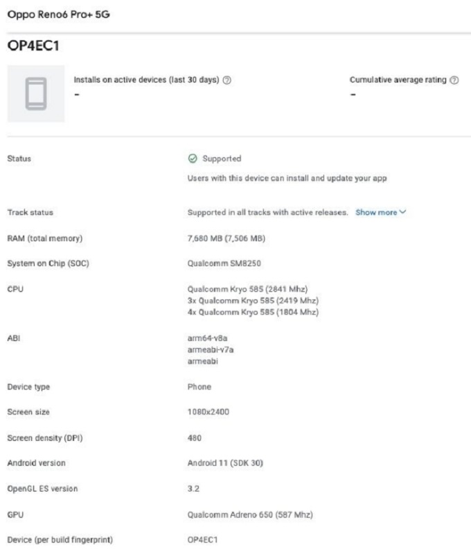 Cấu hình OPPO Reno6 Pro+ 5G