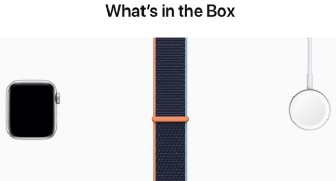 Trong hộp Apple Watch không còn củ sạc