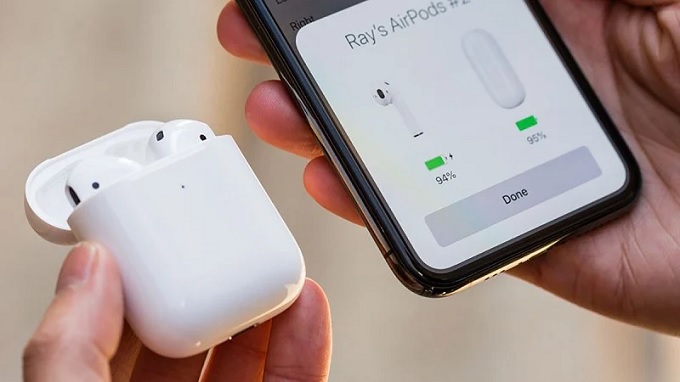  kiểm tra thời lượng pin còn lại của AirPods và hộp sạc  bằng iPhone