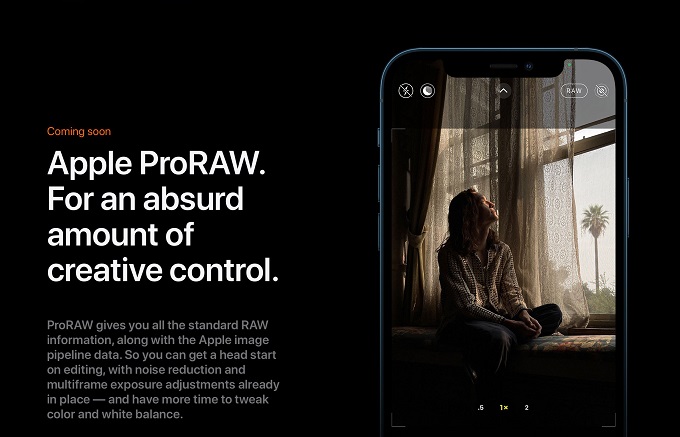 Apple cũng cho phép iPhone 12 Pro lưu ảnh ở định dạng ProRAW